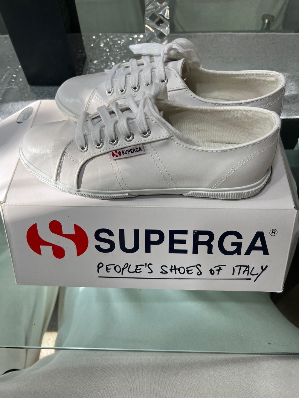 Superga White Low-Top Sneakers for Women